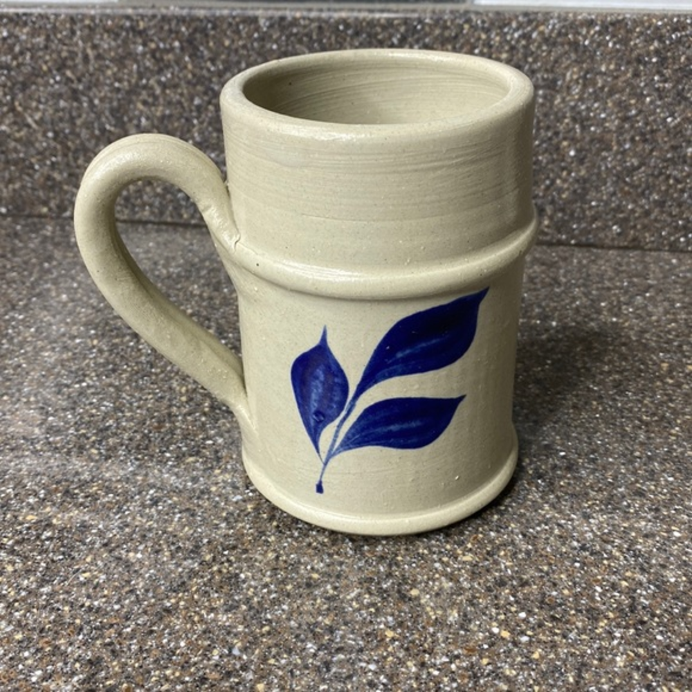 Vtg Colonial Williamsburg Pottery Cobalt Salt Glazed Coffee Tea Mug Cup‎